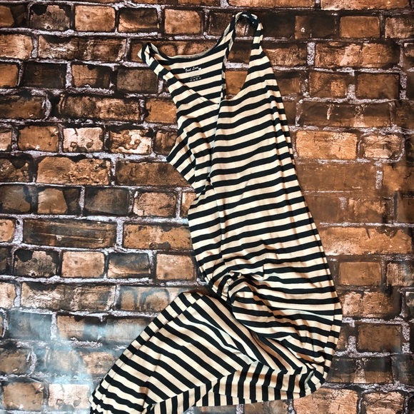 Black/Tan Striped Dress - Picture 1 of 1